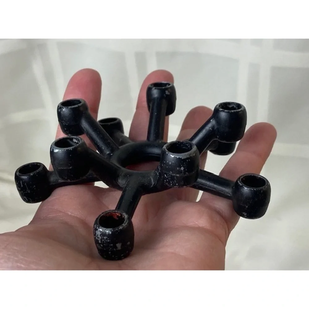 Dansk STYLE Danish Cast Iron Spider Candle Holder Black Metal Mid-Century Modern
